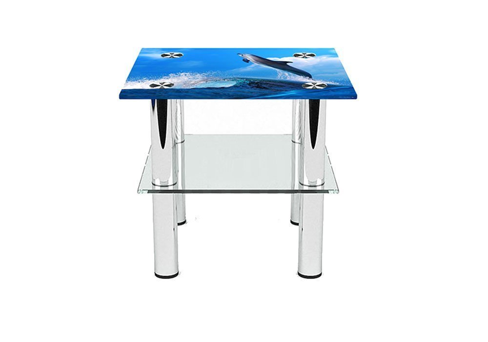  Купить Журнальные столики и столы Стол журнальный стеклянный "Квадратный Dolphin" Диана