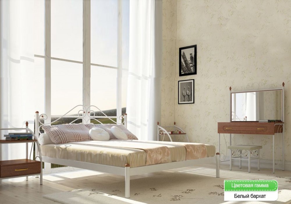 Недорого Ліжка Металева двоспальне ліжко "Адель 120х190" Метал-Дизайн