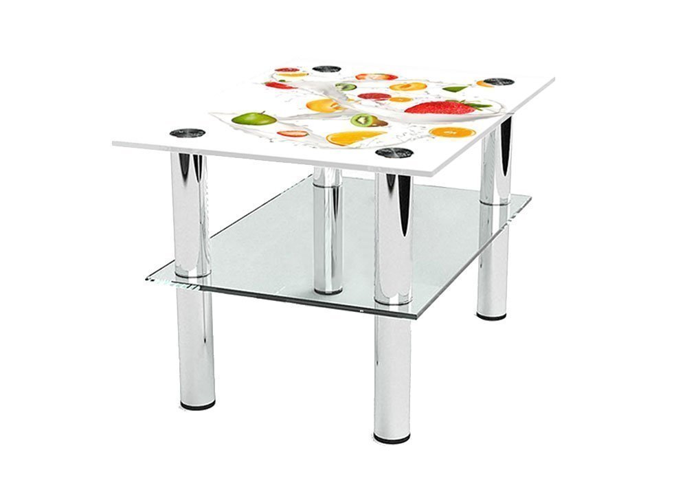  Купити Журнальні столики і столи Стіл журнальний скляний "Бочка Milkshake" 53х70 Діана