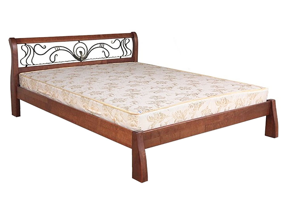 Кровать с низким изножьем и ковкой Ретро К Червоногвардейский ДОК