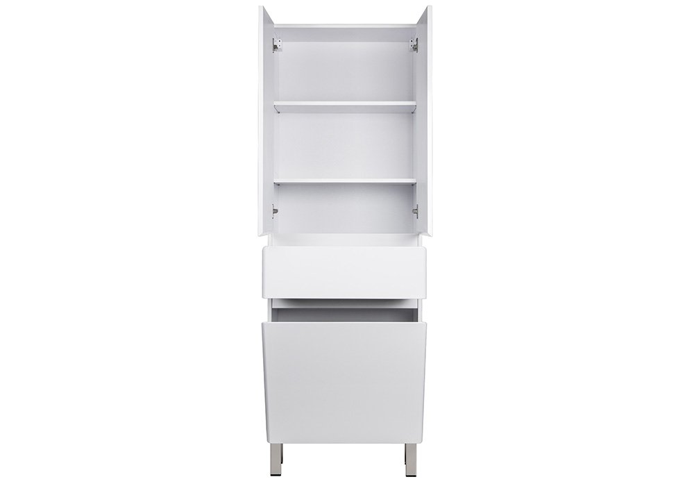  Недорого Пеналы для ванной комнаты Пенал Палермо П-66-к напольный белый Мойдодыр