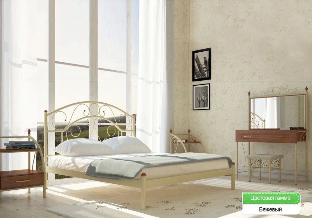 Недорого Металеві ліжка Металева двоспальне ліжко "Скарлет 120х190" Метал-Дизайн
