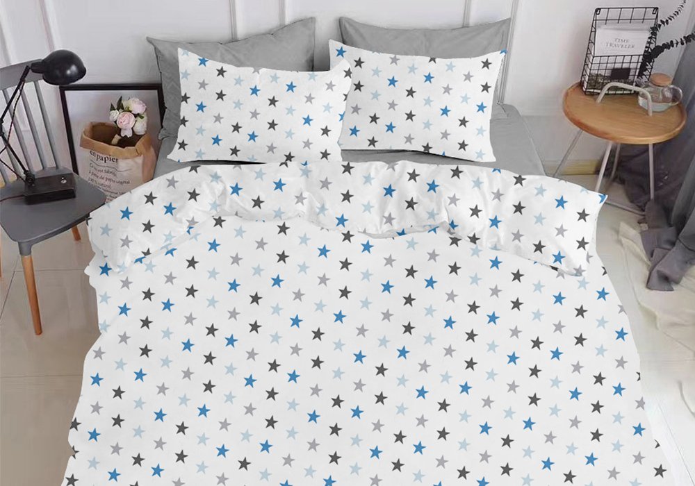  Купити Постільна білизна  Комплект постільної білизни полуторний "Star Blue Grey" Cosas 