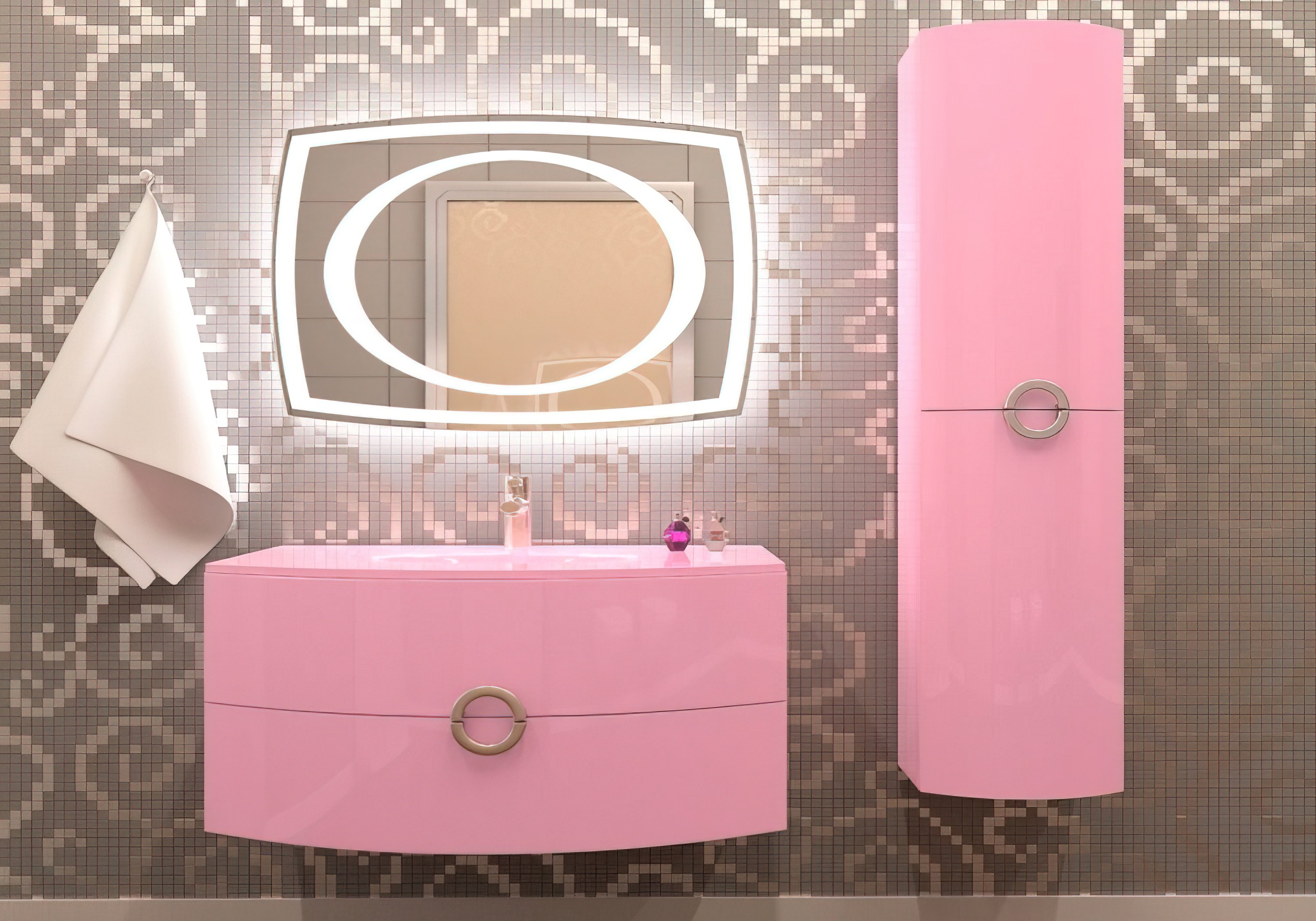  Купить Мебель для ванной комнаты Зеркало для ванной "Beatrice LED 67x90" Marsan