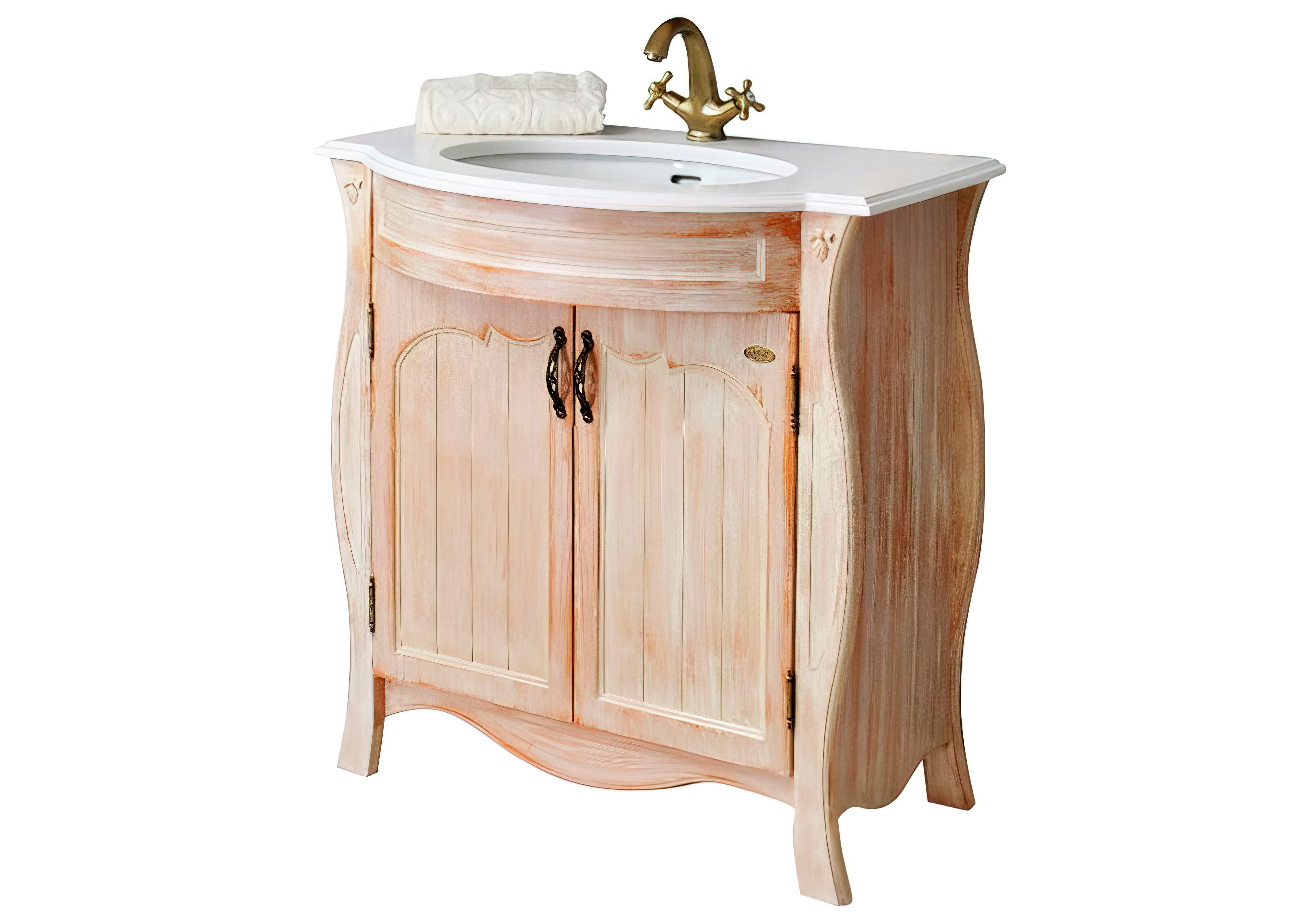  Недорого Мебель для ванной комнаты Тумба с умывальником "Ривьера" Ольвия