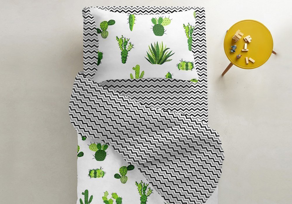  Купити Дитяче постільна білизна Комплект підліткового постільної білизни "Kaktus Green 1" Cosas 