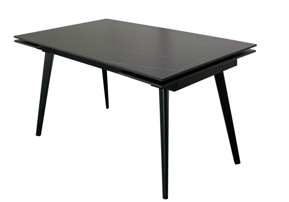 Кухонний розкладний стіл Hugo Lofty Black Concepto, Ширина 140см, Глибина 82см