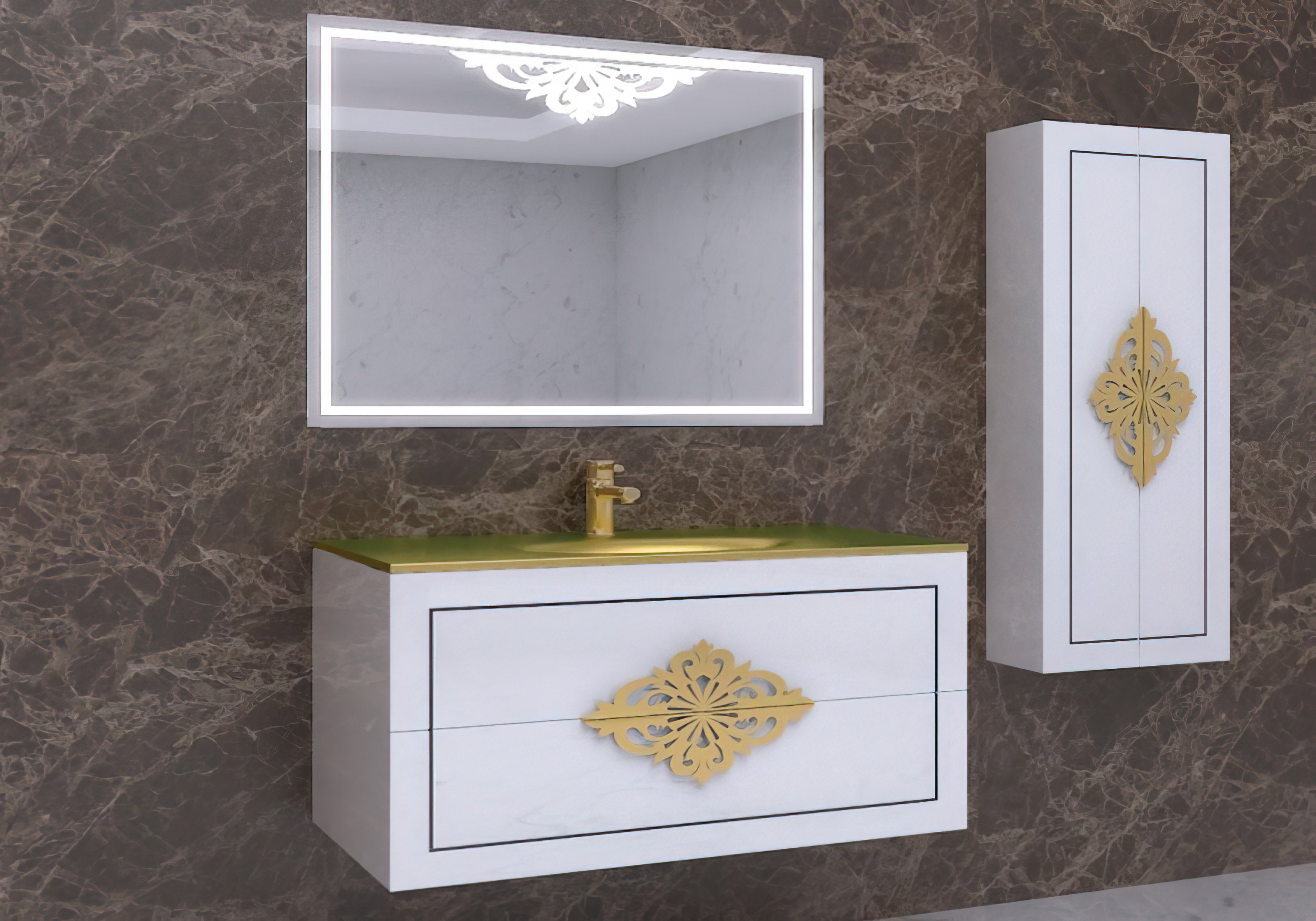  Купить Мебель для ванной комнаты Зеркало для ванной "Christine LED 100x80" Marsan