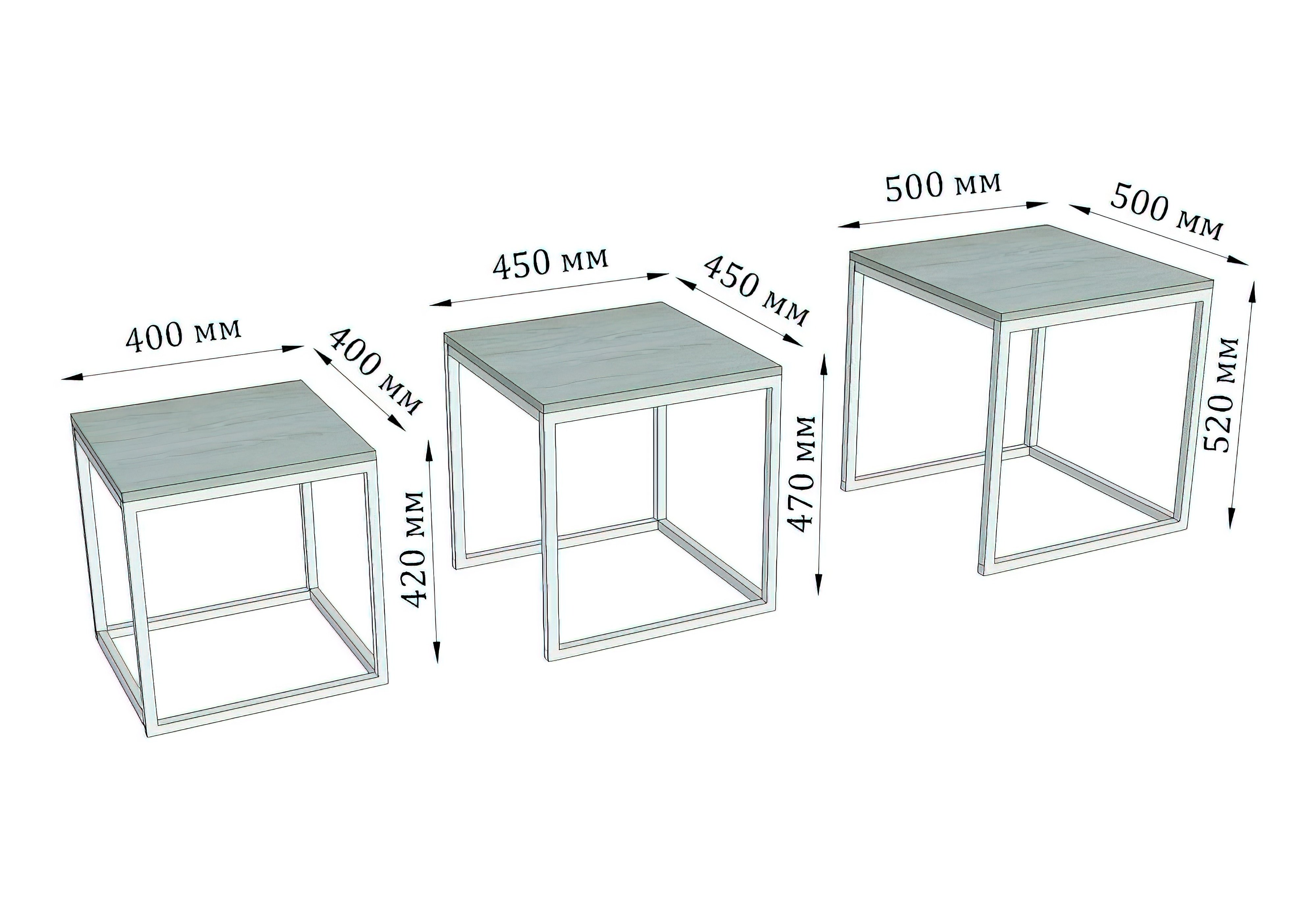  Недорого Журнальные столики и столы Журнальный стол "Кубо" Металл-Дизайн