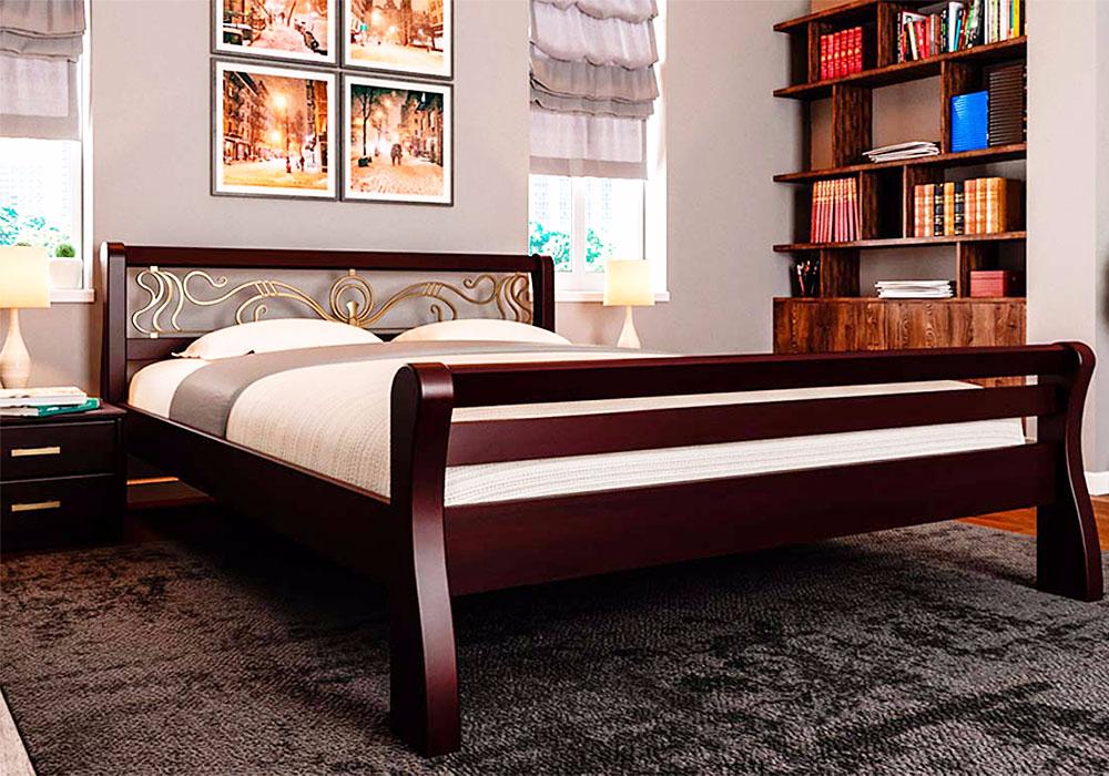  Купить Деревянные кровати Кровать с высоким изножьем и ковкой "Ретро К" Червоногвардейский ДОК