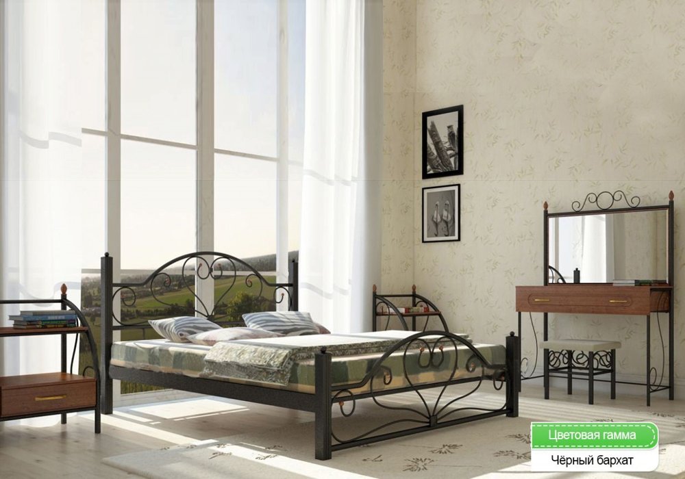  Недорого Ліжка Металева двоспальне ліжко "Джоконда 140х190" Метал-Дизайн