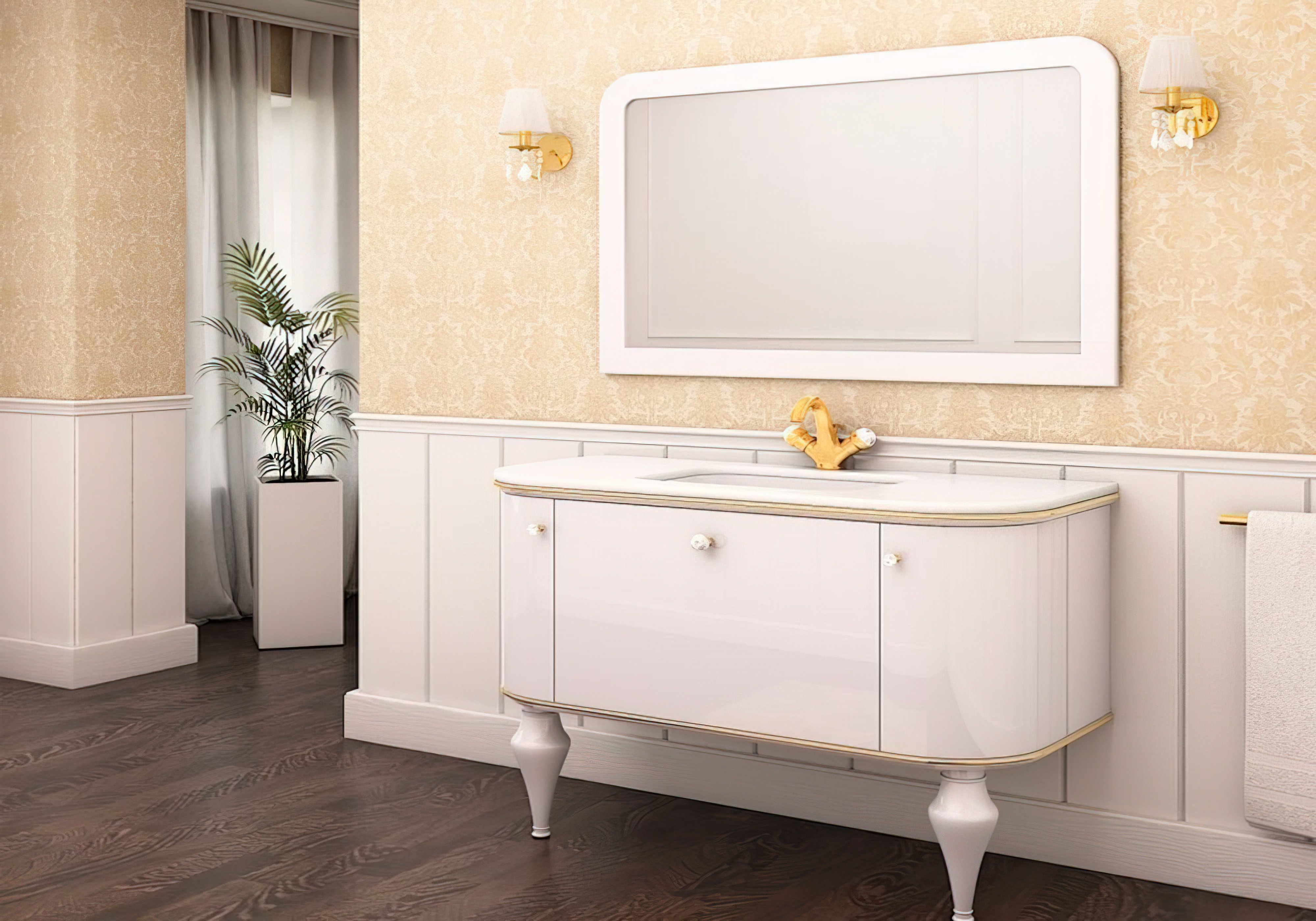  Недорого Мебель для ванной комнаты Тумба с умывальником "Amelie" Marsan
