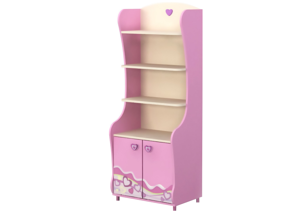 Детский книжный шкаф Pink Pn-04 Дорис, Ширина 70см, Глубина 47см