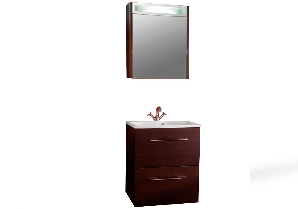  Купити Шафи для ванної кімнати Дзеркальна шафа для ванної "МС Santorini 600" Fancy Marble
