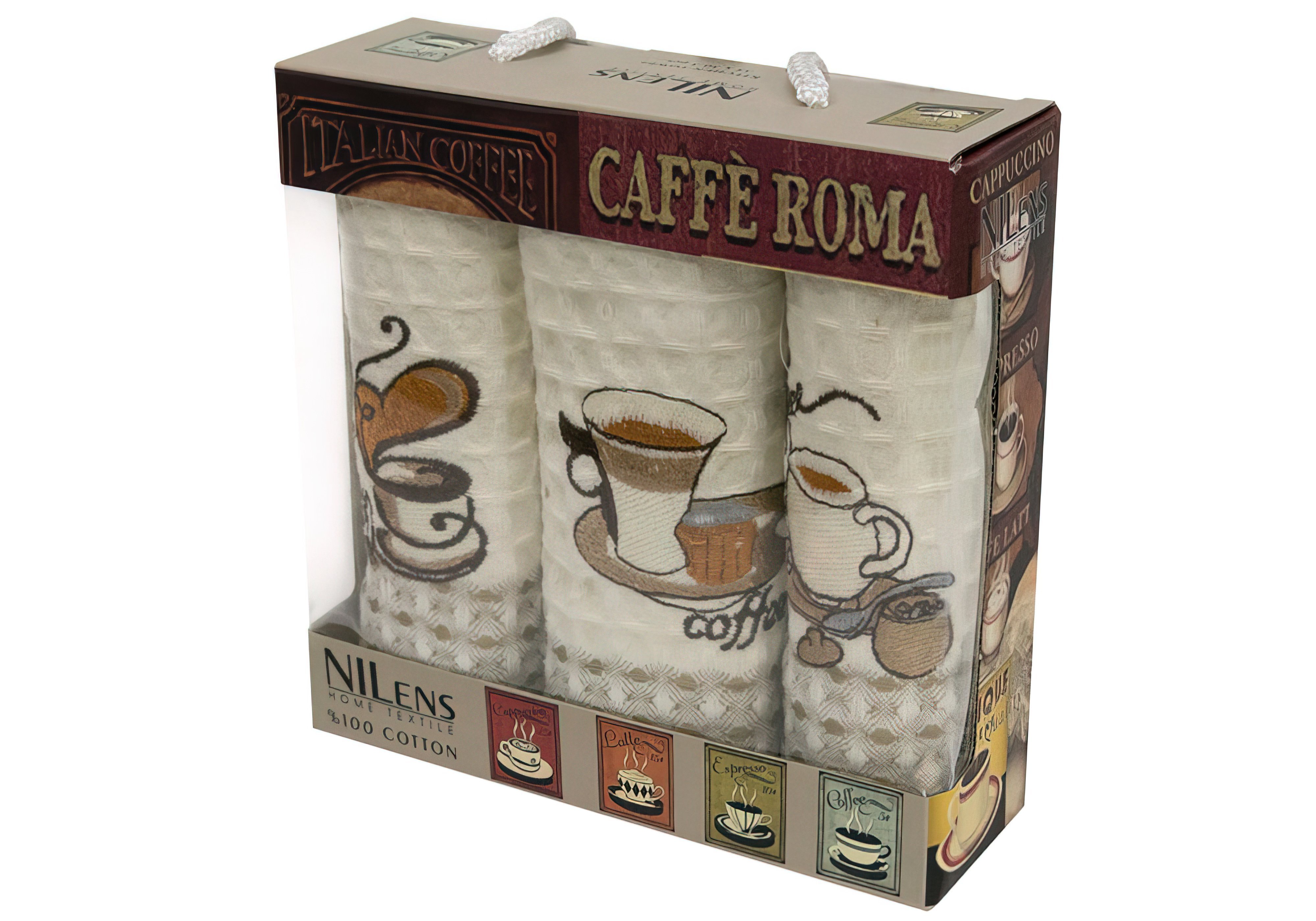 Набор кухонных полотенец "Caffe roma 03" Nilteks