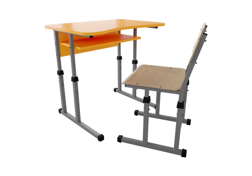  Купить Детские столики и столы Комплект для школьника "Классический с вырезом" Металл-Дизайн