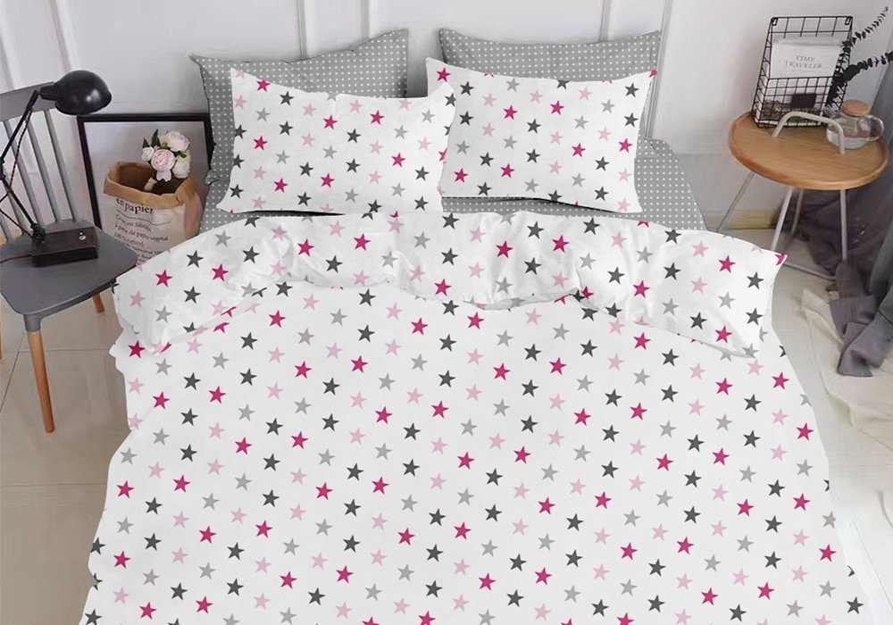  Купити Постільна білизна  Комплект постільної білизни полуторний "Star Rose Grey Drop" Cosas 