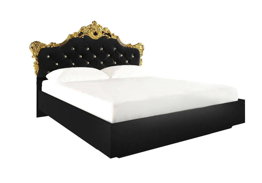 Ліжко "Дженніфер Black-Gold з м'яким узголів'ям" 160х200 MiroMark