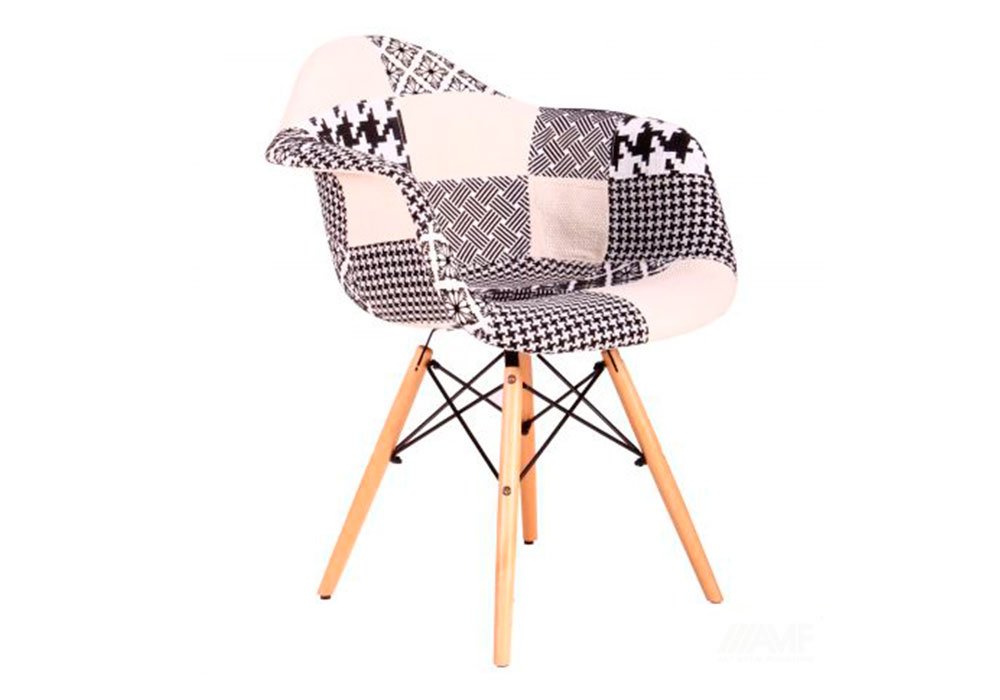  Купити Стільці Кухонний стілець "Salex FB Wood Patchwork" чорно-білий Сатурн