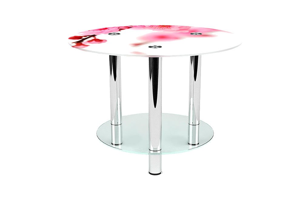 Купити Журнальні столики і столи Стіл журнальний скляний "Круглий Sakura" 60х60 Діана