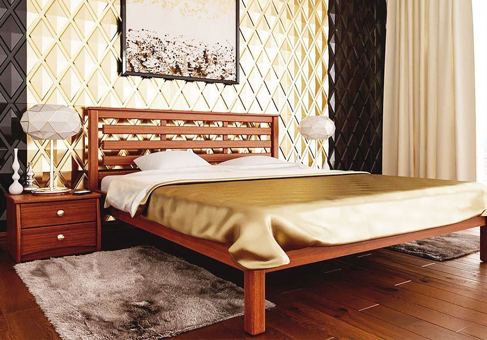  Купити Дерев'яні ліжка Ліжко "Модерн" 140х190 Червоногвардійський ДОК