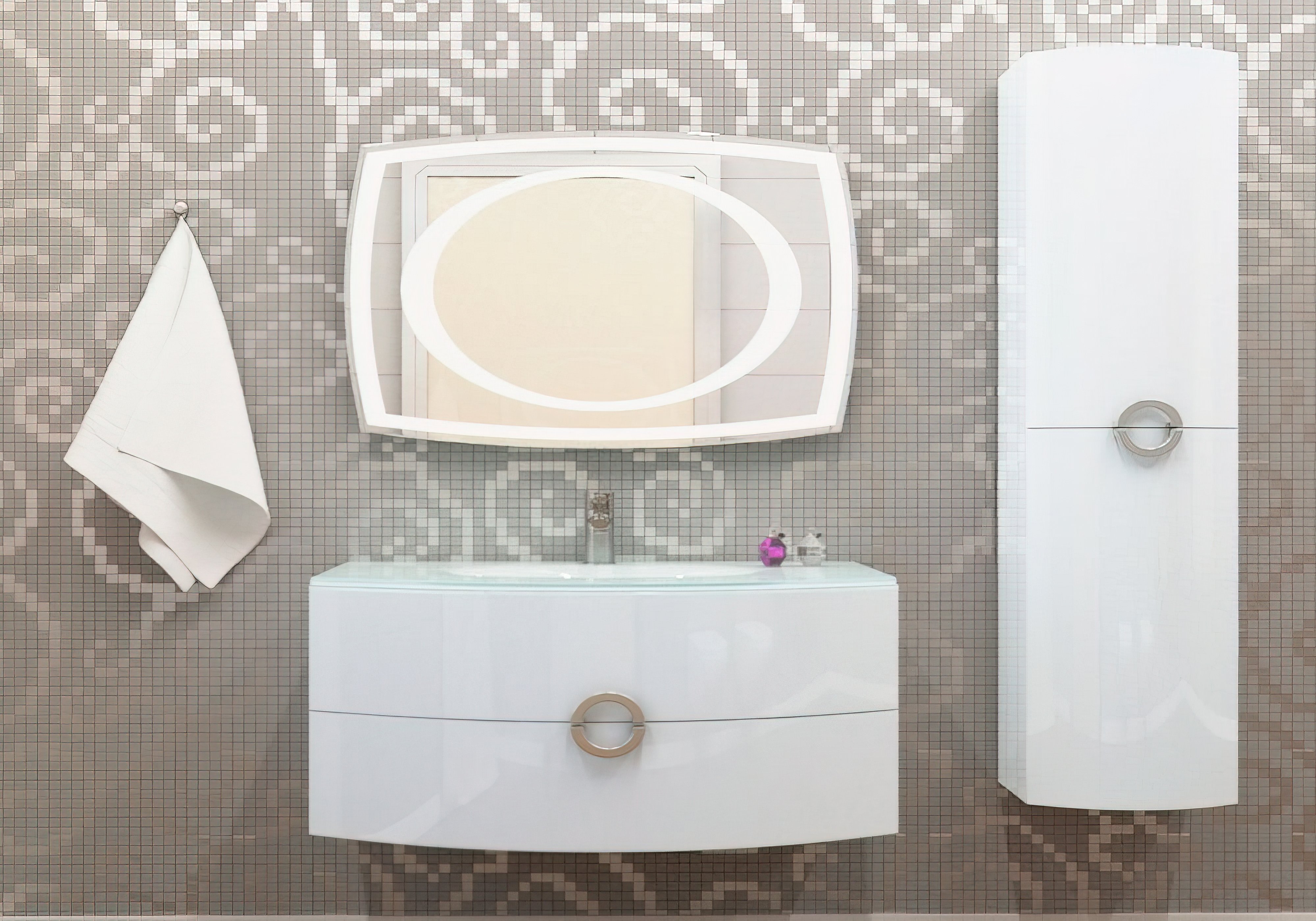 Комплект мебели для ванной Beatrice Marsan, Монтаж Навесной, Цвет Белый