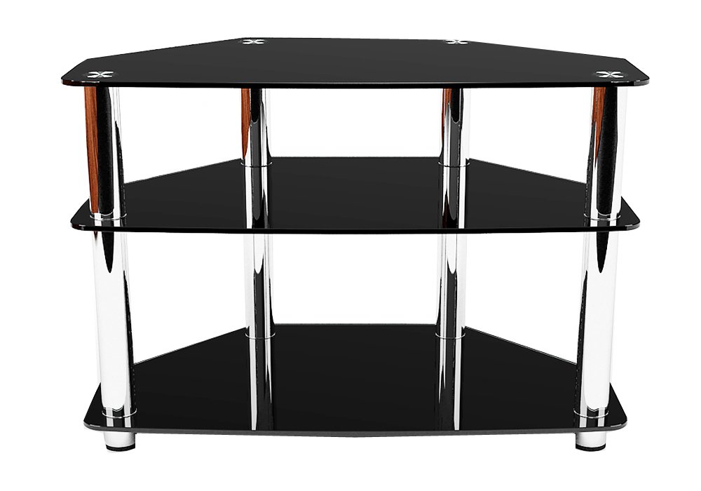  Недорого Тумби під телевізор  Тумба ТВ скляна "Радіус + Чорна" Діана 