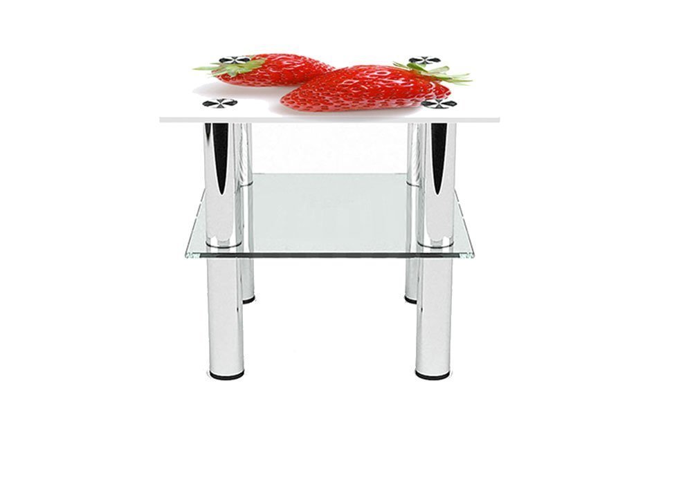  Купити Журнальні столики і столи Стіл журнальний скляний "Квадратний Red Berry" 40х40 Діана