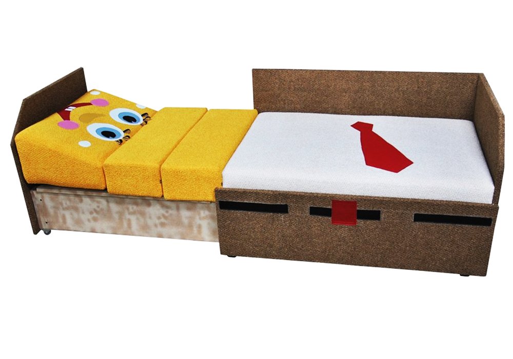  Недорого Детские диваны Детский диван "Кубик боковой Спанч Боб" Ribeka