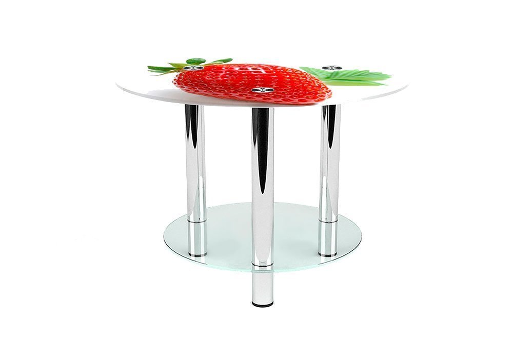  Купити Журнальні столики і столи Стіл журнальний скляний "Круглий Sweet Berry" 60х60 Діана