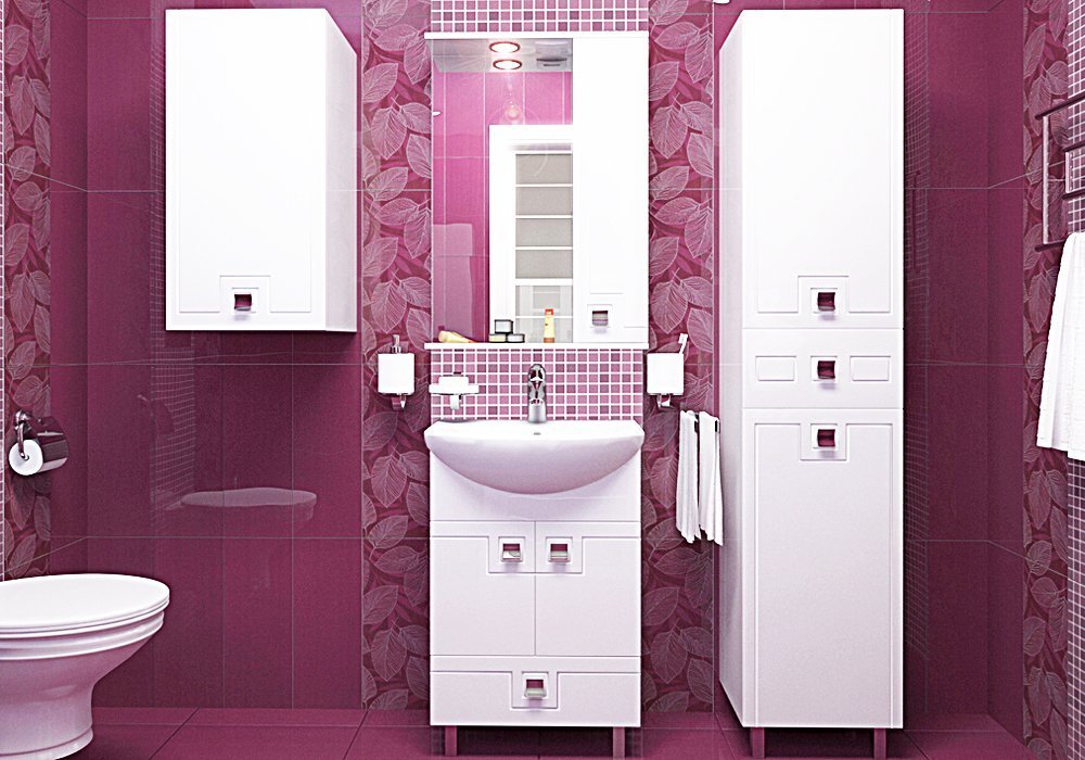  Купить Шкафы для ванной комнаты Зеркальный шкаф для ванной "Лаура 55" Aquarius
