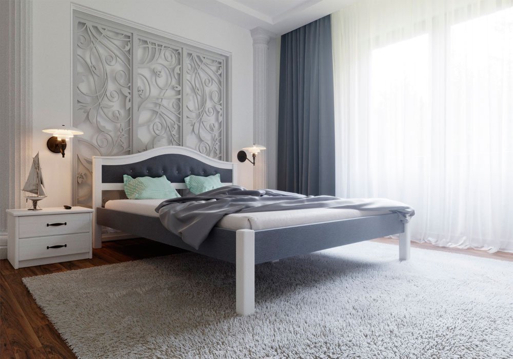 Купити Дерев'яні ліжка Ліжко "Італія Комбі" 140х190 Червоногвардійський ДОК