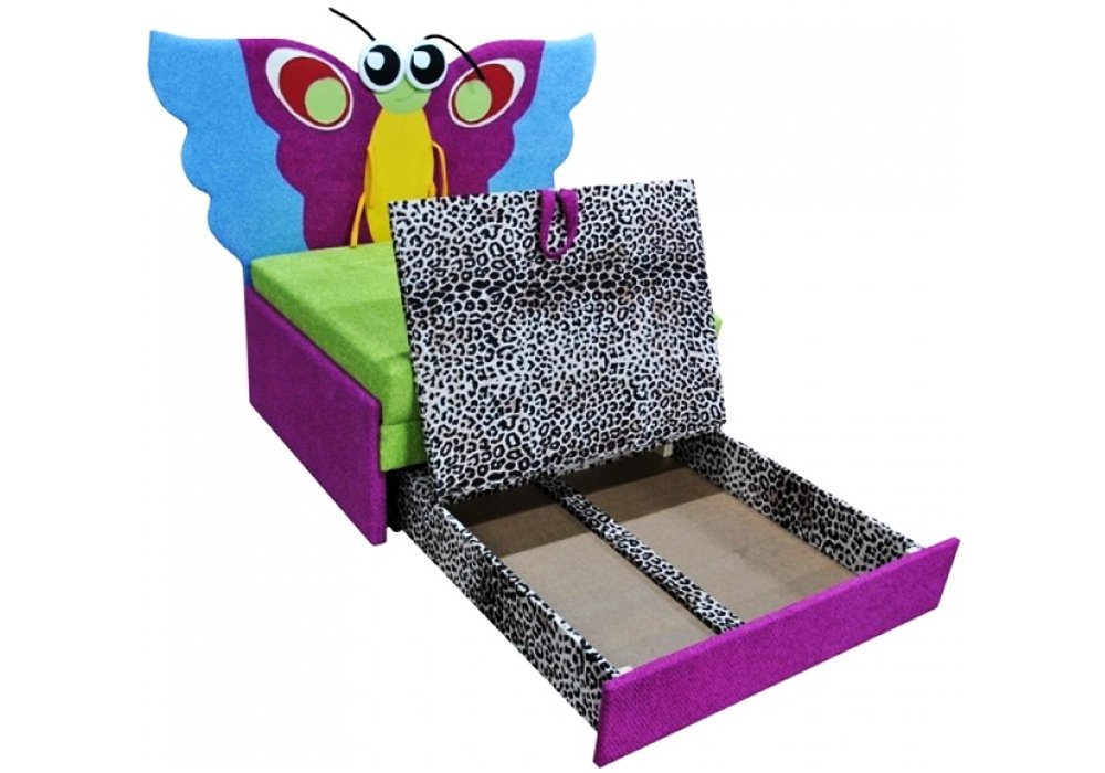  Купити Дитячі дивани Дитячий диван "Омега з аплікацією Метелик" Ribeka