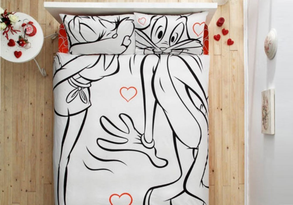 Постельное белье Freemood - Bugs Bunny & Lola Bunny Amour - Disney евро Tac, Количество спальных мест Полуторный