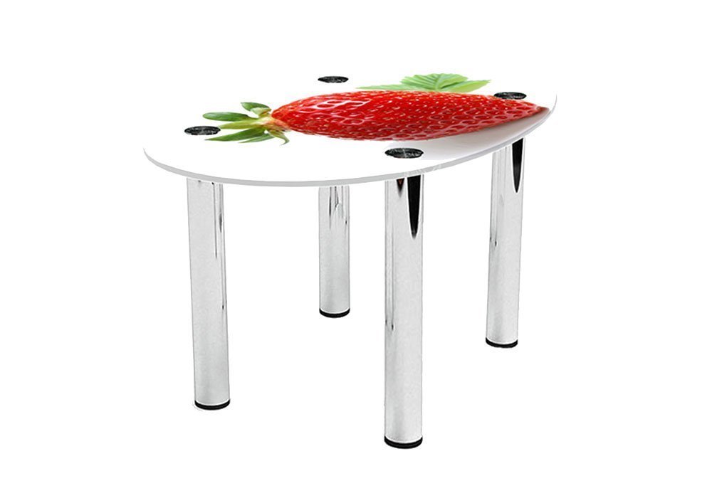  Купити Журнальні столики і столи Стіл журнальний скляний "Овальний Sweet Berry" 46х70 Діана
