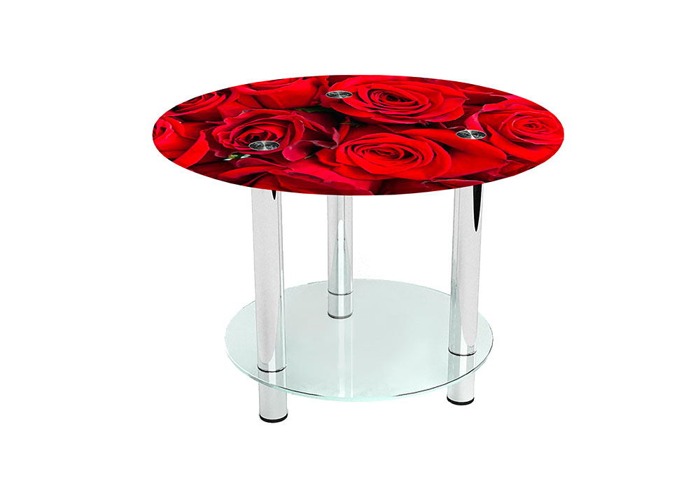 Стіл журнальний скляний "Круглий Rose" 60х60 Діана