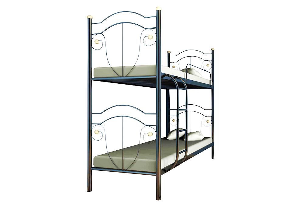 Двохярусне металеве ліжко Діана 80х190 Метал-Дизайн, Ширина 90см