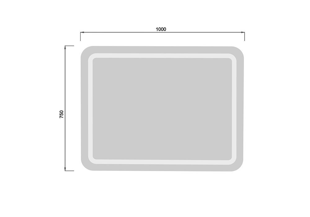  Недорого Меблі для ванної кімнати Дзеркало Палермо 100х75 / 75x100 з LED-підсвіткою Мойдодир