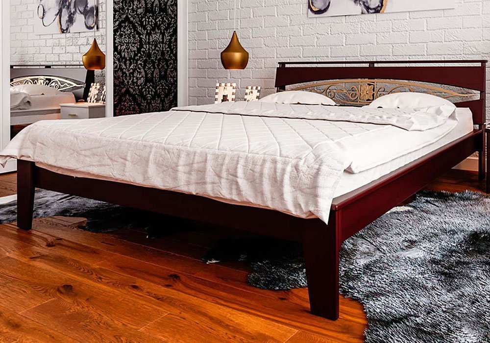  Купити Дерев'яні ліжка Ліжко з ковкою "Венеція К" 140х190 Червоногвардійський ДОК