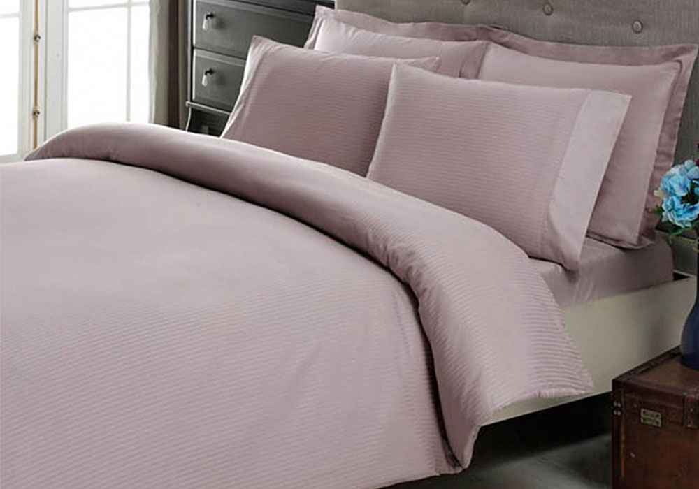 Постельное белье Premium Basic - Stripe mor фиолетовый евро Tac, Размер спального места 240х260 см