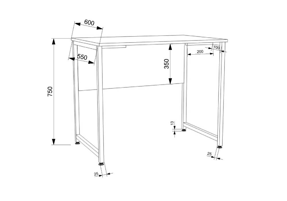  Недорого Офісні столи Стіл офісний "СПЛ-2" 65x60 Югос 