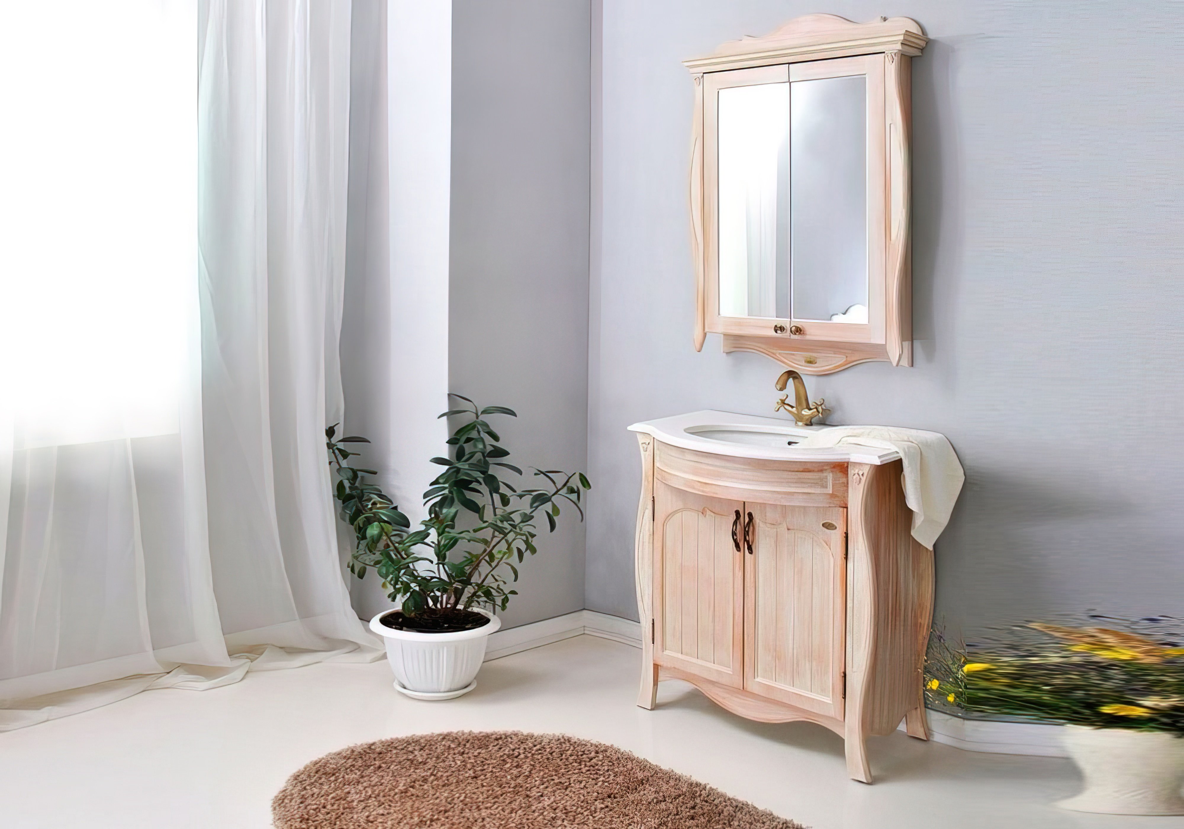  Купить Шкафы для ванной комнаты Зеркальный шкаф "Ривьера" Ольвия