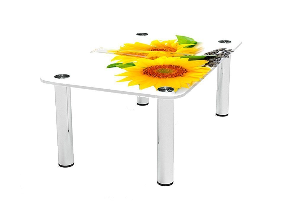  Купити Журнальні столики і столи Стіл журнальний скляний "Прямокутний Sunflower" 43х70 Діана