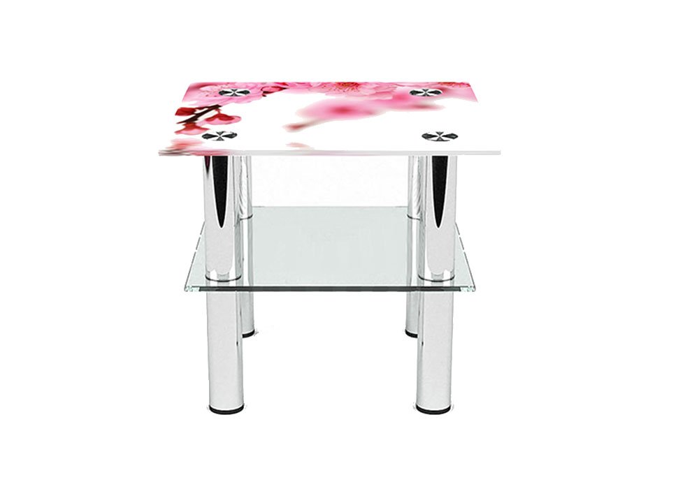  Купити Журнальні столики і столи Стіл журнальний скляний "Квадратний Sakura" 40х40 Діана