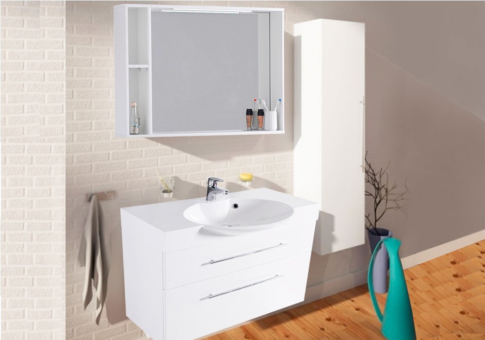  Недорого Мебель для ванной комнаты Тумба с умывальником "Sumatra 2" Fancy Marble