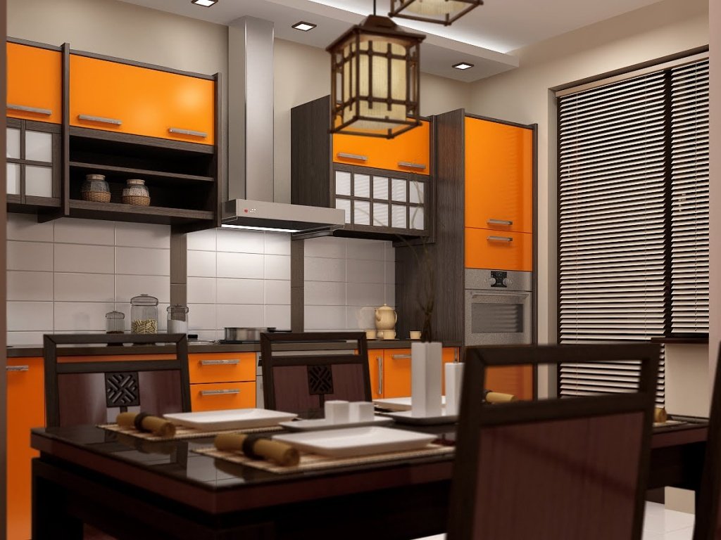 кухня в японском стиле с площадью 10 кв.м.