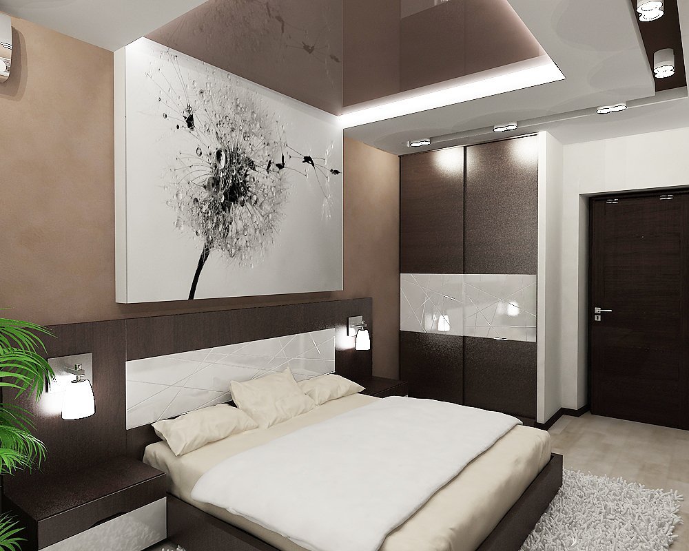 Дизайн спальни в бежевых тонах современном