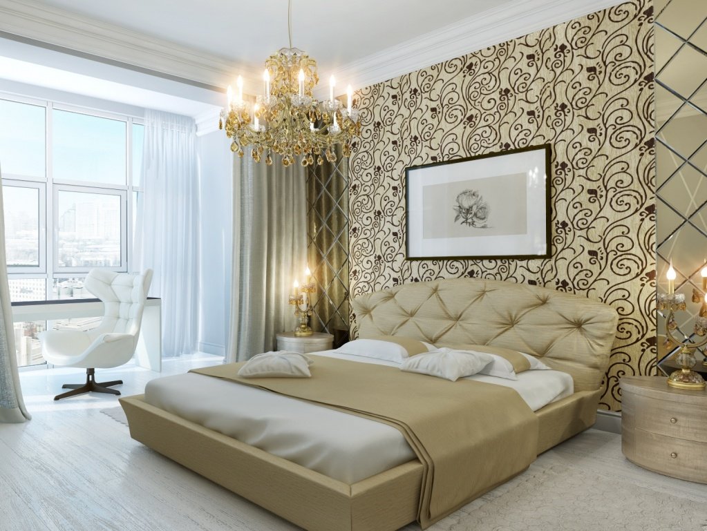 роскошная спальня в современном стиле