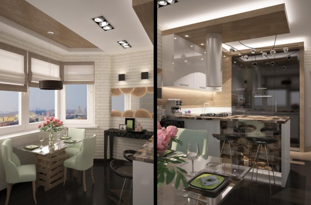 Дизайн кухни с эркером (44 фото): 2 подхода к организации пространства