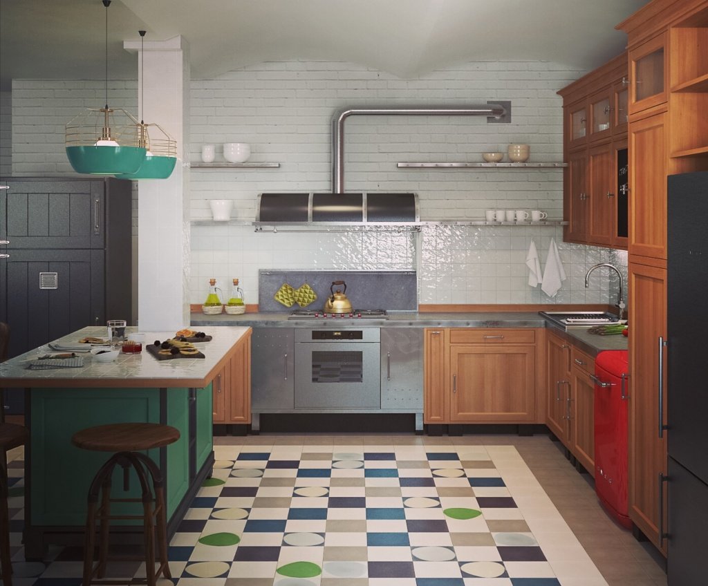 12 впечатляющих проектов кухонного интерьера в стиле винтаж